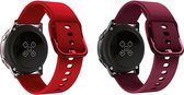 Fungus - 2 Pack - Smartwatch bandjes - Geschikt voor Samsung Galaxy Watch 6 (incl. Classic), Watch 5 (incl. Pro), Watch 4, Watch 3 41mm, Active 2 - Horloge 20mm - Siliconen
