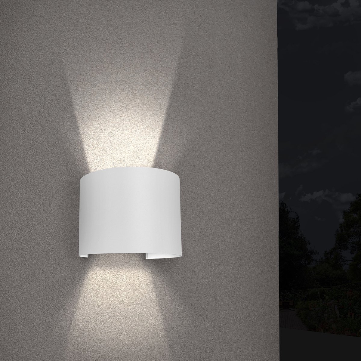 Ledvion Applique murale extérieure LED - Blanc – Luminosité réglable – Deux  faces – 3000K – 7W - IP54