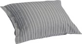 Yumeko kussensloop velvet flanel grijs/blauw stripe 60x70 - Biologisch & ecologisch - 1 stuk