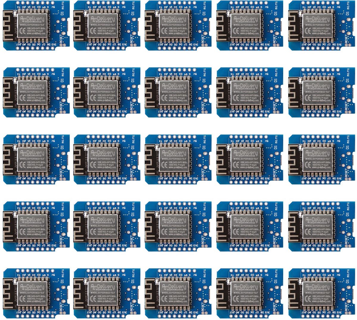 Azdelivery 25 X D1 Mini Nodemcu Met Esp8266 12f Wlan Module Ch340g Lua Compatibel Met 4731