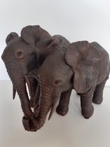 Olifanten beeld Olifanten koppel  polyresin van Slijkhuis  20x27x20 cm