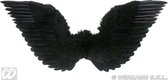Widmann - Engel Kostuum - Gevederde Vleugels Zwart 86x31 Centimeter - Zwart - Halloween - Verkleedkleding