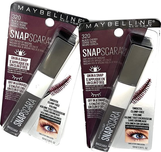 Mascara Maybelline Snapscara 320 Black Cherry (Pack of 2)