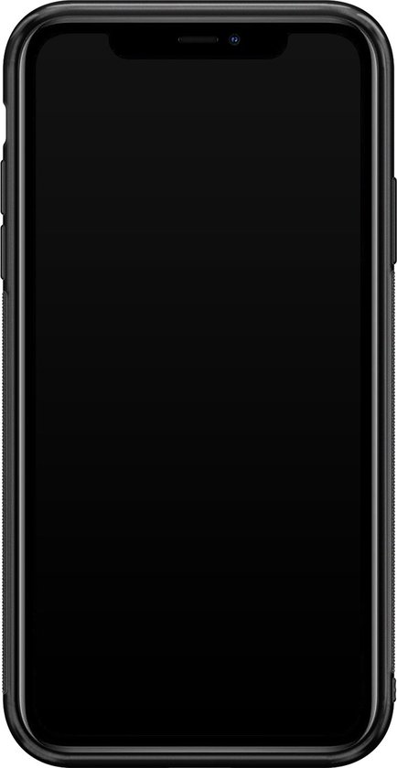 Casimoda® hoesje - Geschikt voor iPhone 11 - Marmer Waves - Luxe Hard Case Zwart - Backcover telefoonhoesje - Bruin/beige