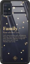 Casimoda® hoesje - Geschikt voor Samsung Galaxy A51 - Family Is Everything - Luxe Hard Case Zwart - Backcover telefoonhoesje - Zwart