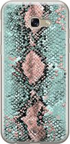 Casimoda® hoesje - Geschikt voor Samsung A5 2017 - Slangenprint pastel mint - Backcover - Siliconen/TPU - Mint