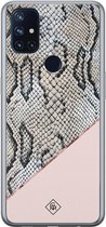 Casimoda® hoesje - Geschikt voor OnePlus Nord N10 5G - Snake Print - TPU - Backcover - Roze - Slangenprint