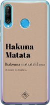 Casimoda® hoesje - Geschikt voor Huawei P30 Lite - Hakuna Matata - Siliconen/TPU - Soft Case - Bruin/beige - Tekst