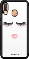 Casimoda® hoesje - Geschikt voor Samsung Galaxy A40 - Kiss Wink - Zwart TPU Backcover - Geen opdruk - Wit