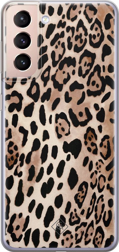 Casimoda® hoesje - Geschikt voor Samsung S21 Plus - Luipaard print bruin - Backcover - Siliconen/TPU - Bruin/beige