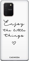 Casimoda® hoesje - Geschikt voor Samsung S10 Lite - Enjoy Life - Backcover - Siliconen/TPU - Zwart