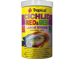 Tropical Cichlide Red & Green Sticks Large - 1 Liter - Visvoer - Cichlide Sticks