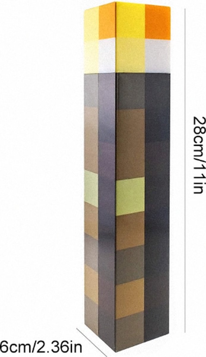 Minecraft Lamp - Minecraft Torch - Minecraft Light - Minecraft Nachtlampje - 28cm - LED - USB oplaadbaar van Minecraft — afbeelding 5