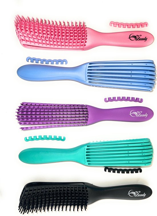 Ontklit Haarborstel - Detangling Brush - Hairbrush - Krullend Haar Verzorging - Stylingborstel - Magic Detangler Brush - Black - WrapUp Beauty