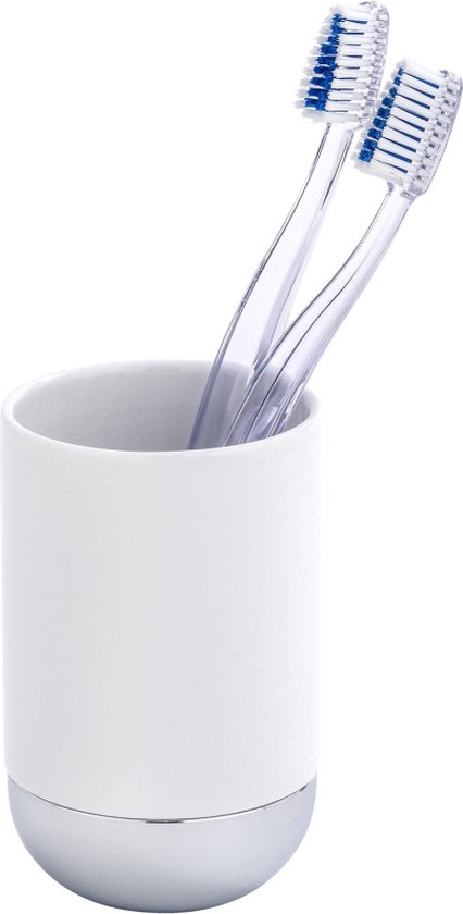 Wenko 21646100 MELFI Keramische Tandenborstelhouder 7,2 x 11 x 7,2 cm Wit