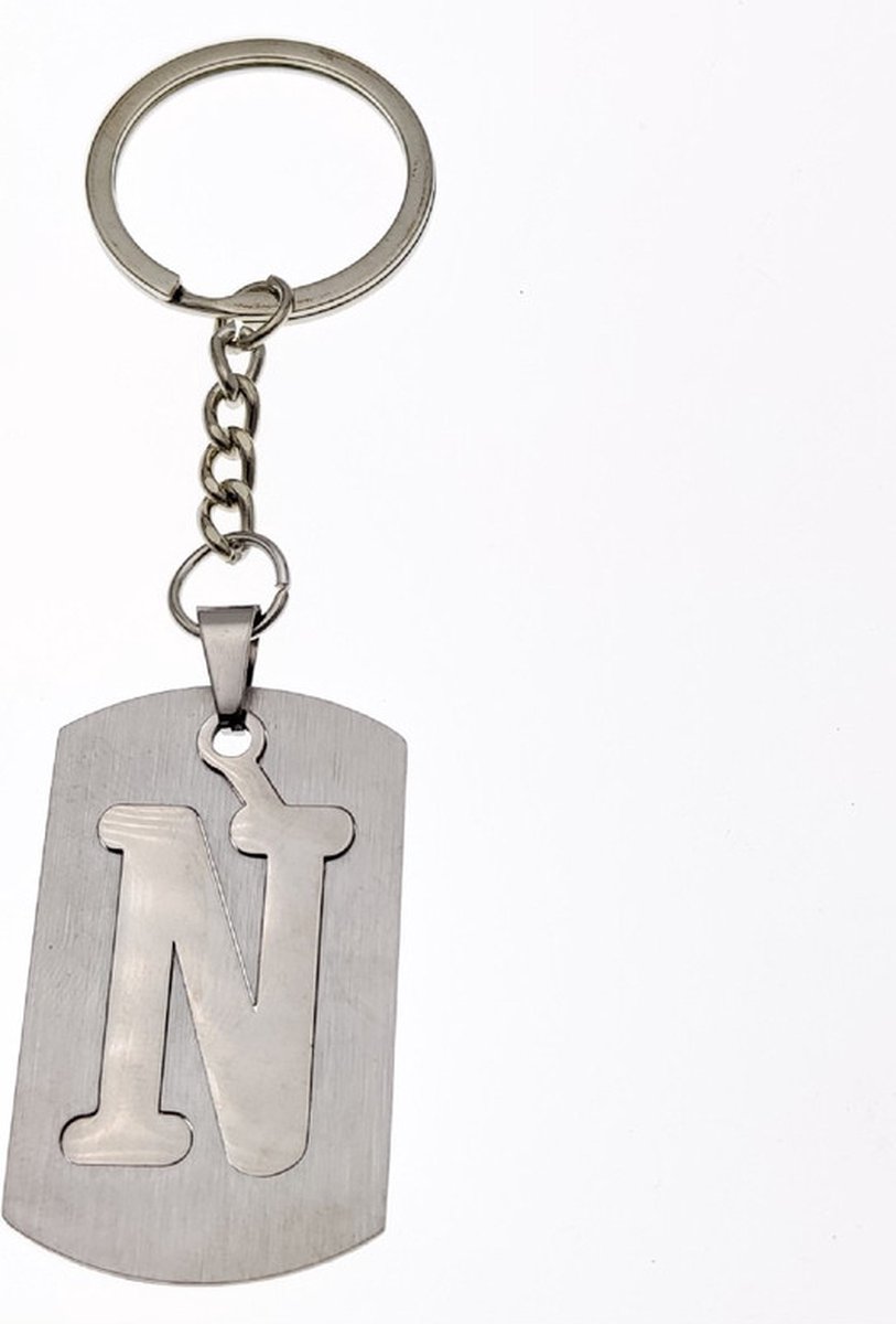 Sleutelhanger Dogtag Met Letter - N