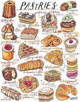 Wandbord - Pastries All Around The World - De Lekkerste Gebakjes Over De Hele Wereld