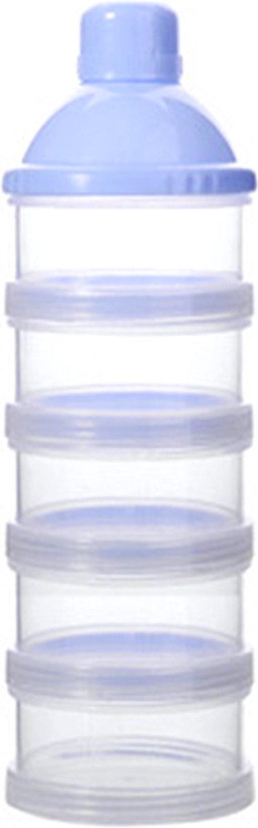 Babylatte® - melkpoedertoren - BPA vrij - babypoeder bewaarbakjes - doseerdoosje -- poedertoren - babyuitzet – kraamcadeau - blauw - 5-laags