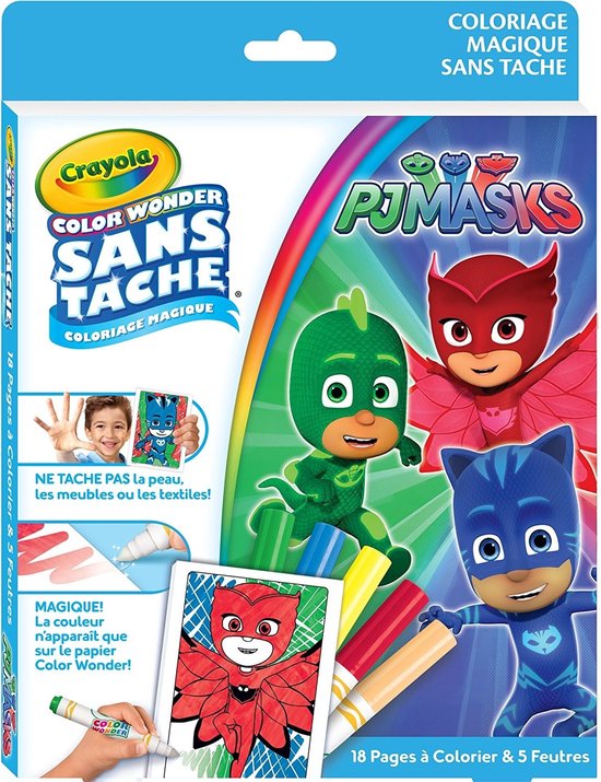 Crayola Color Wonder PJ Masks 18 pagina's en 5 stiften bol