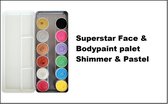 Superstar schmink : Face & Bodypalet shimmer & pastel 12 kleuren