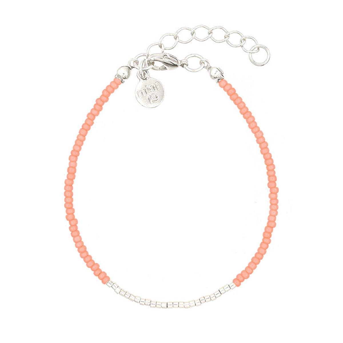 Mint15 Armband 'Simply Chique' - Koraal/Oranje - Zilver