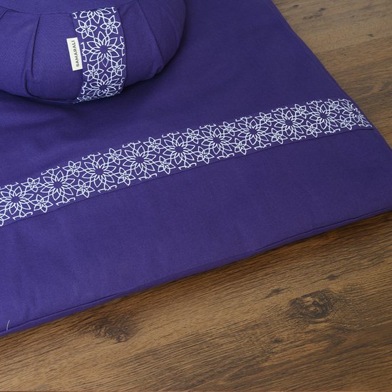 Samarali Purperen Yoga & Meditatie Set - Biologisch Katoenen Zafu & Zabuton - Natuurlijke Kleuren van Samarali — afbeelding 4
