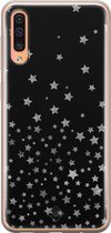 Casimoda® hoesje - Geschikt voor Samsung A50/A30s - Falling Stars - Backcover - Siliconen/TPU - Zwart