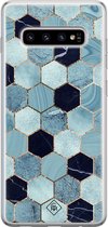 Casimoda® hoesje - Geschikt voor Samsung S10 - Blue Cubes - Backcover - Siliconen/TPU - Blauw