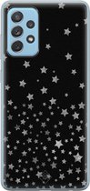 Casimoda® hoesje - Geschikt voor Samsung A52 (5G) - Falling Stars - Backcover - Siliconen/TPU - Zwart