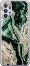 Casimoda® hoesje - Geschikt voor Samsung A32 5G - Groen marmer / Marble - Backcover - Siliconen/TPU - Groen