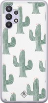 Casimoda® hoesje - Geschikt voor Samsung A32 5G - Cactus Print - Backcover - Siliconen/TPU - Groen