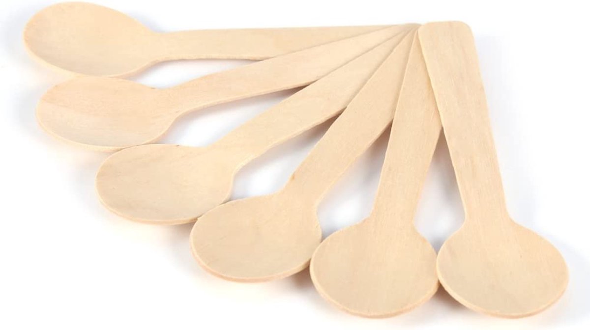 Houten theelepels 300x | Houten lepel | BIO | Houten Koffie lepels | ijs lepels | Houten ijslepel koffielepel | Houten koffielepel | Wegwerp | Bestek set | Restaurants | Picknick | To Go | Ontbijt | Catering | Lunch | Diner | 10 cm | Theelepeltjes