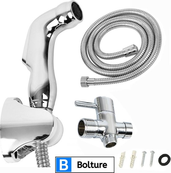 Bolture Bidet - Handdouche - Kraan - Sproeier - Douchekop - Wc - Toilet - Set - Inclusief Slang en Muurbeugel