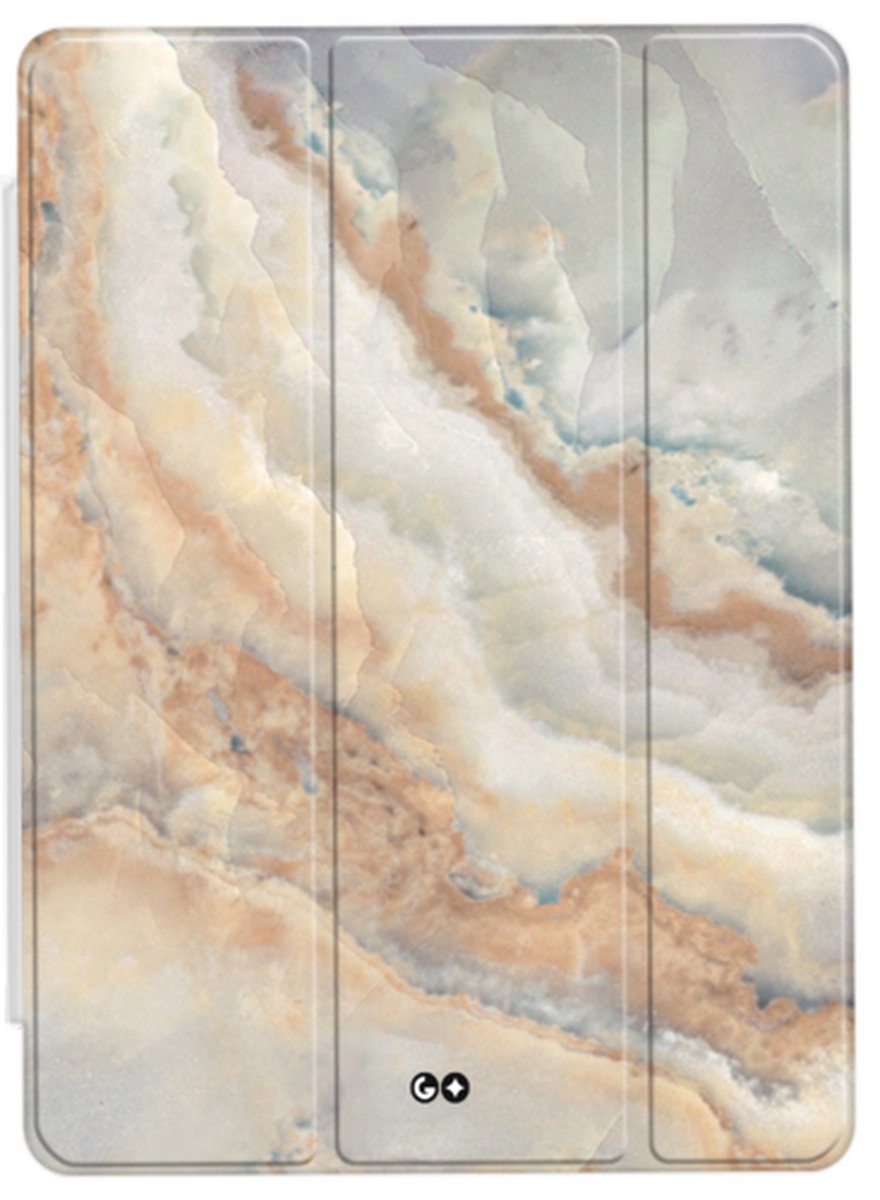 Apple Ipad Air 2020 En 2022 Smartcover - Standaard en bescherming - met magneten - Marmeren printcollectie - Marble Stone Luxury - Goud