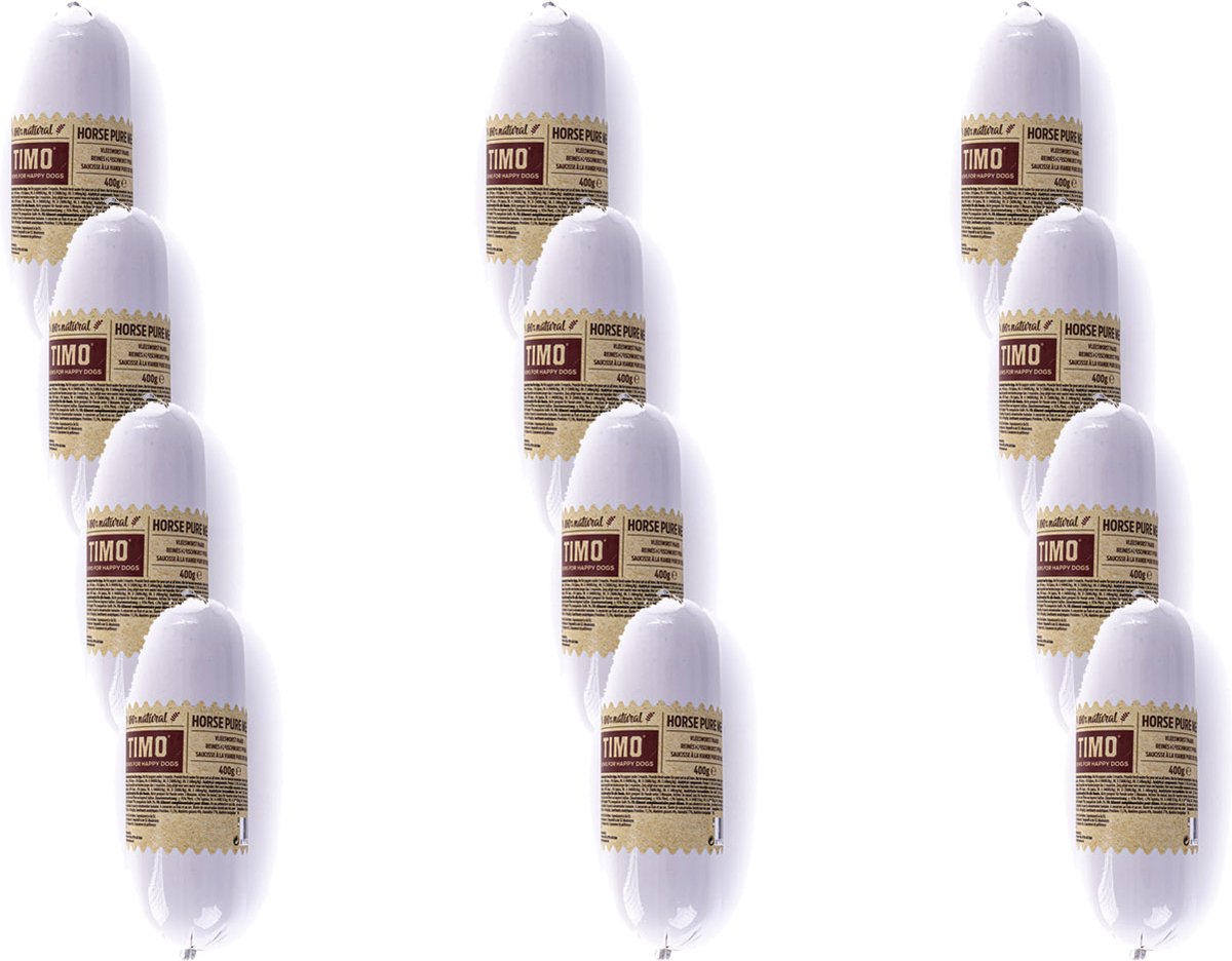 Timo Timo Vleesworst Paardenvlees - Hondensnacks - 12 x 400 g