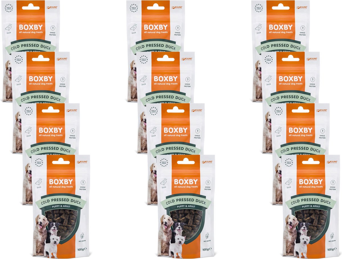 Boxby Grain Free 100 g - Hondensnacks - 12 x Eend Hypo-Allergeen