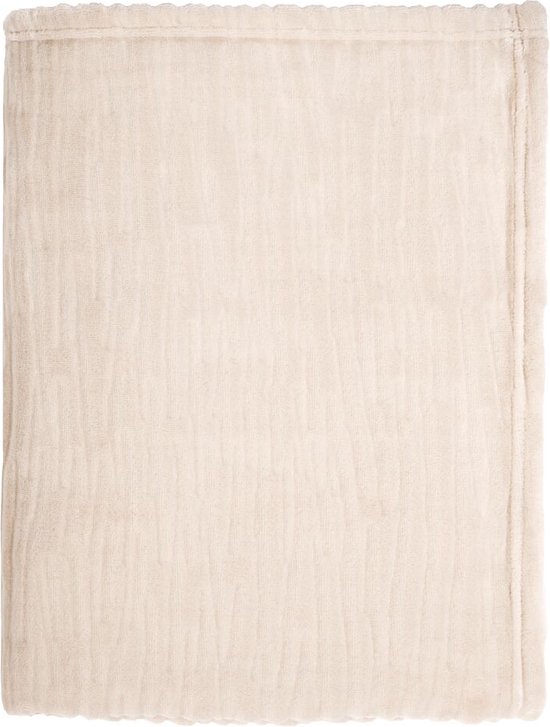 Mistral Home - Plaid - 100% gerecycleerde polyester - Flannel - Motief - 130x170 cm - Beige