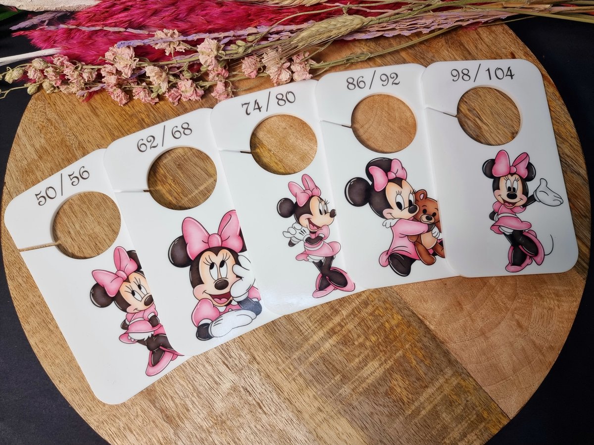 Minnie de cutest Minnie Mouse maathangers Set van 5 - Maat 50 t/m 104
