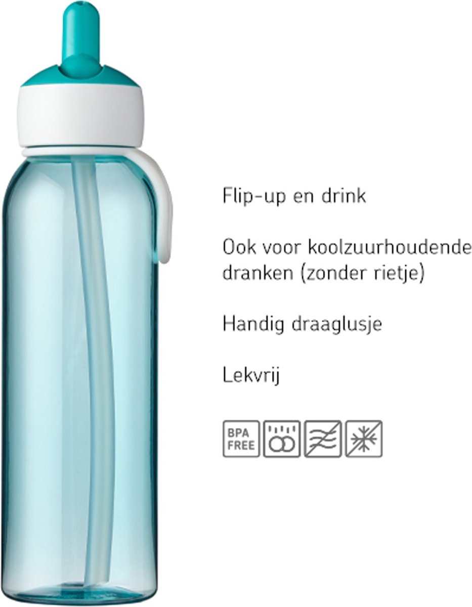 Bouteille d´eau flip-up campus 500 ml turquoise - Mepal