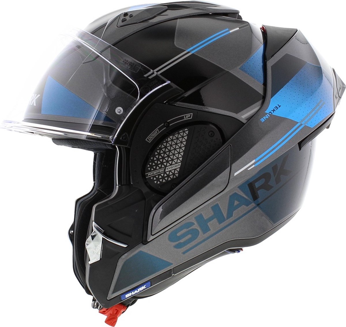 Casque modulable Shark EVO-GT casque moto Tekline argent bleu noir XL 61-62  cm