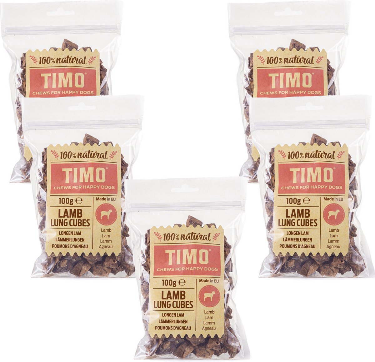 Timo Longen - Hondensnacks - 5 x Lam 100 g