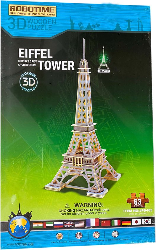 Puzzle 3D en bois Tour Eiffel Robotime | bol