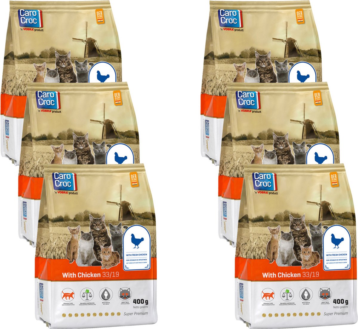 Carocroc With Chicken - Kattenvoer - 6 x 400 g