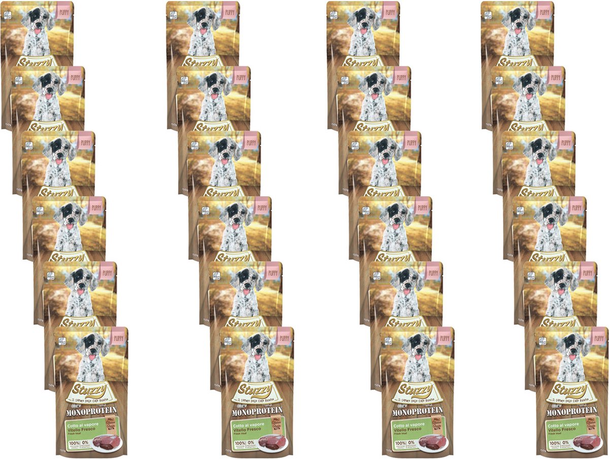 Stuzzy Stuzzy Puppy Dog Grain Free Monoprotein Pouch - Hondenvoer - 24 x Kalf 150 g