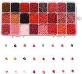 Rocailles kralen | kralen rood + oranje | 3 mm | kralen set | diy sieraden maken