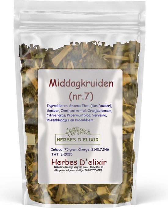 Middag kruiden - kruidenthee - losse thee - 75 gram