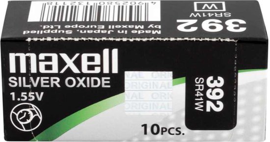 MAXELL - 392 / SR41W - Zilveroxide Knoopcel - horlogebatterij - 10 (tien) stuks