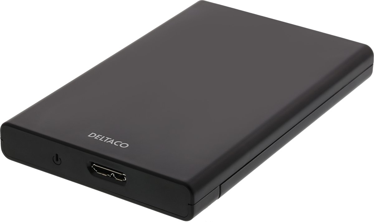 DELTACO MAP-K2568 Externe 2,5” SSD behuizing USB 3.1 Gen 1 - Schuifbare cover - Zwart