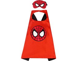 foto van Spiderman verkleedpak - Spiderman pak - Cape - Masker - Kostuum