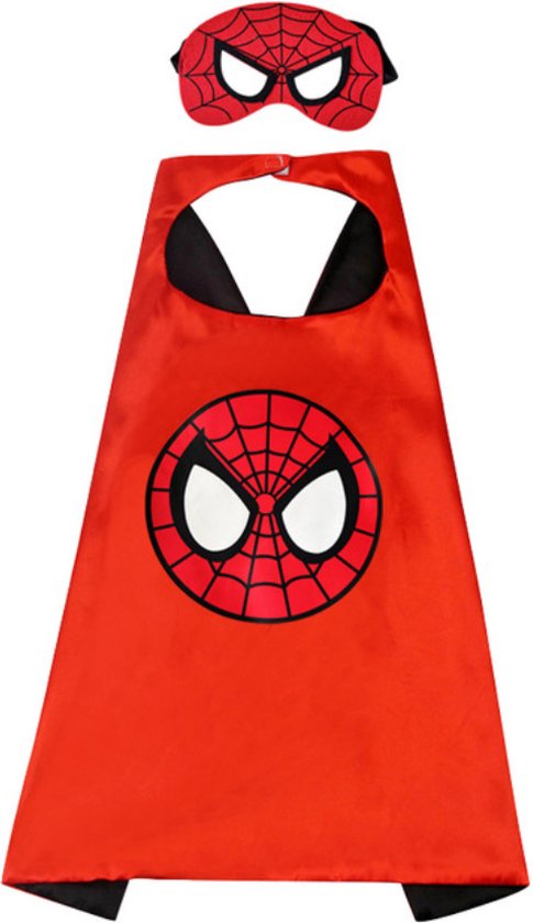 Spiderman verkleedpak - carnavalskleding - Cape - Masker - Spiderman Kostuum - Verkleden